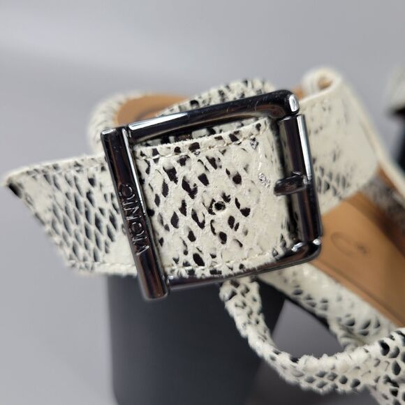 Vionic Sami Caged Sandals Snake Print Open Toe Block Heel Black White Size 10 - Picture 11 of 15